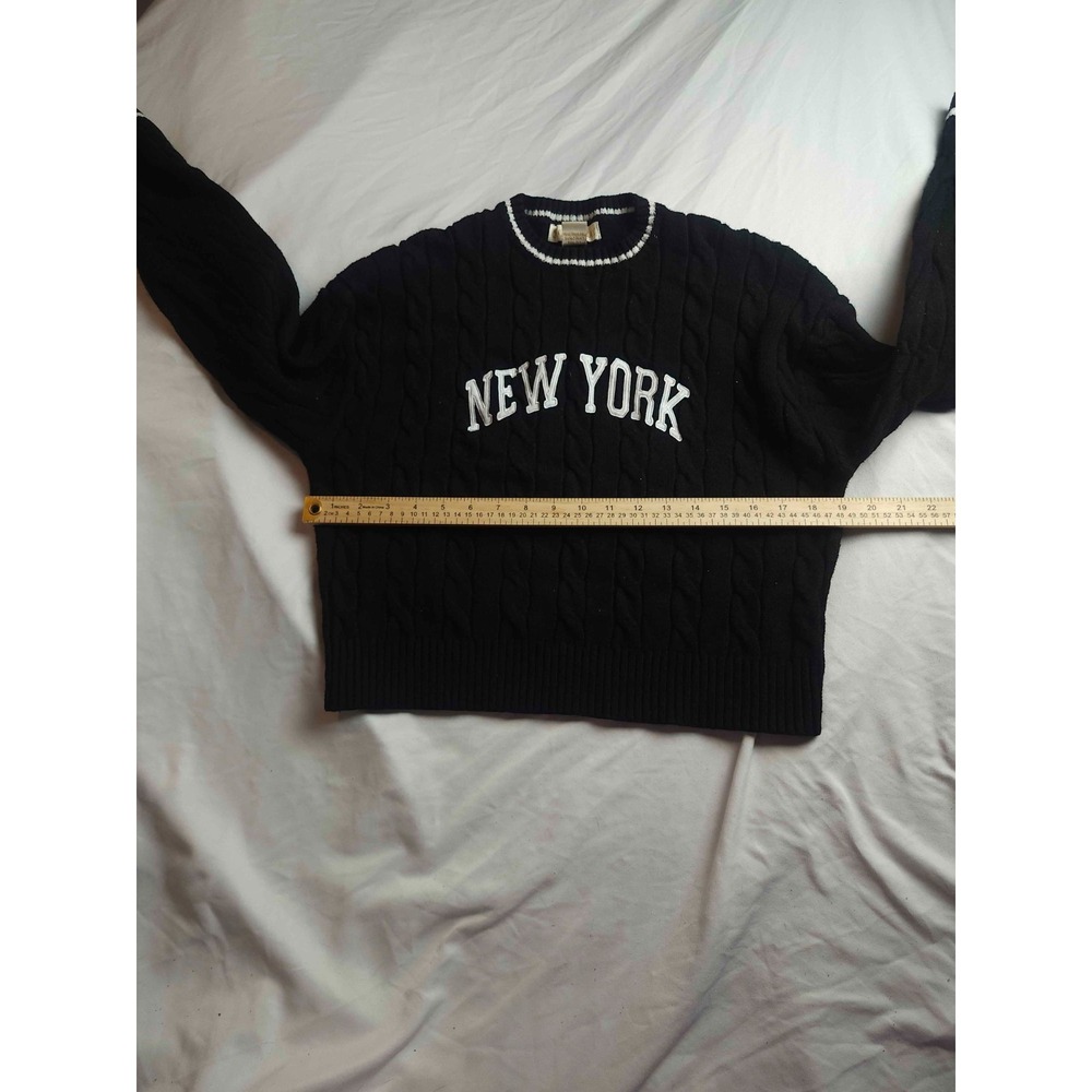 Coco & Shay Sweater Womens Size XL Black Knit New York Pullover Crop Crew Neck